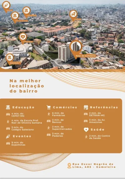 Apartamento para Venda, Belo Horizonte / MG, bairro Nova Gameleria, 2 dormitórios, 1 banheiro, 1 vaga de garagem, área t
