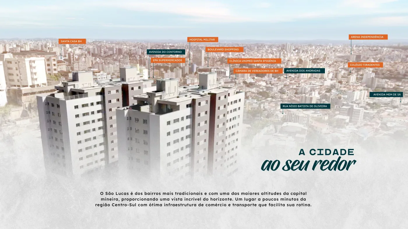 Apartamento para Venda, Belo Horizonte / MG, bairro São Lucas, 2 dormitórios, sendo 1 suíte, 2 banheiros, 1 vaga de garage