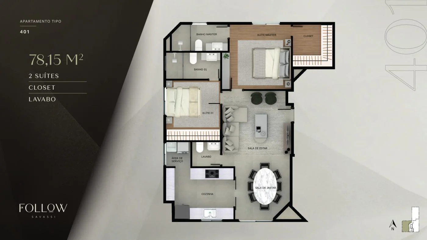 Apartamento para Venda, Belo Horizonte / MG, bairro Savassi, área construída 48,97 m²