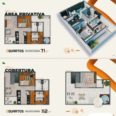 Cobertura para Venda, Belo Horizonte / MG, bairro Dom Cabral, 2 dormitórios, sendo 1 suíte, 2 banheiros, 2 vagas de gara